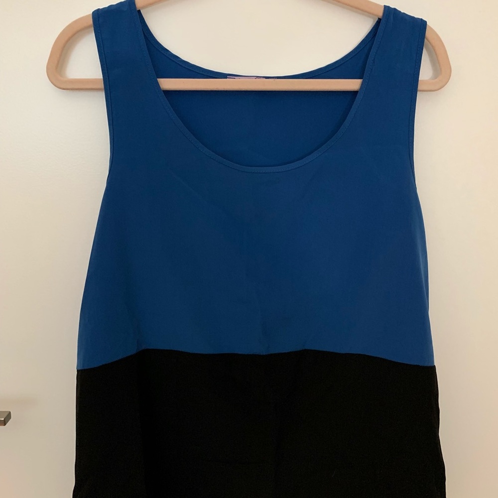 Blue and black tank